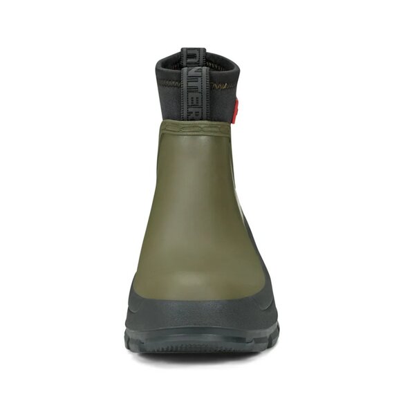 Hunter Women's Eloise Lug Sole Waterproof Neoprene Rain Booties in Dark Green - Picture 4 of 7